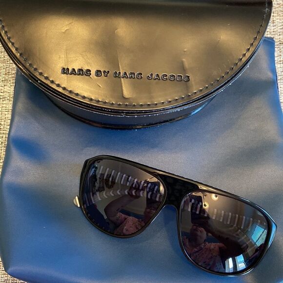 Marc By Marc Jacobs MMJ 160/S M4P BN  size 61/12-140 mm Black White Stripe NWOT main image 8